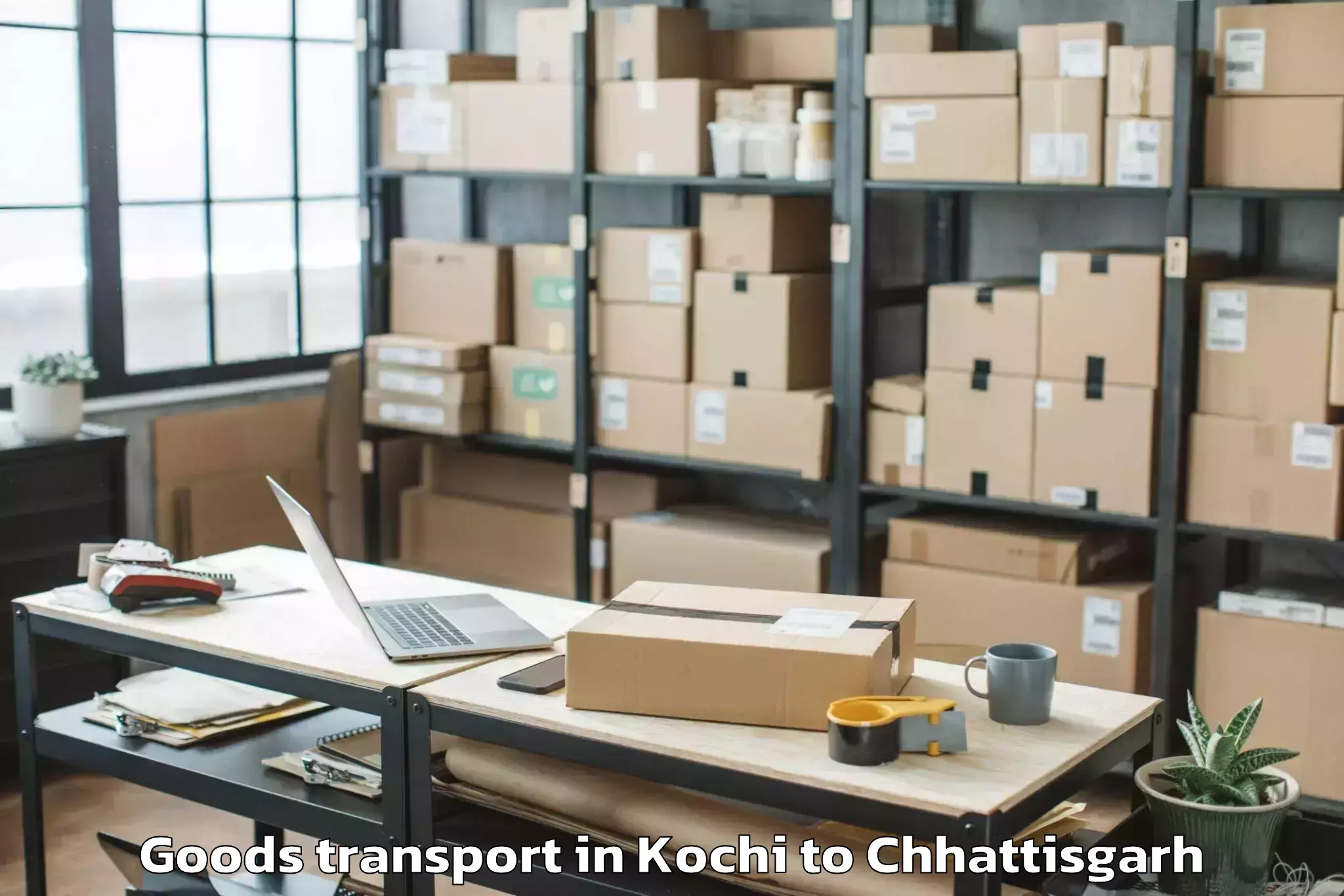 Affordable Kochi to Mainpat Goods Transport